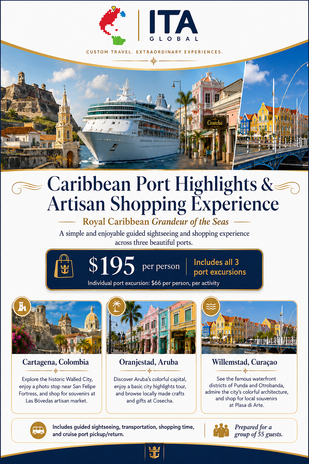 Caribbean Port Highlights & Artisan Shopping Experience - 3 Countries