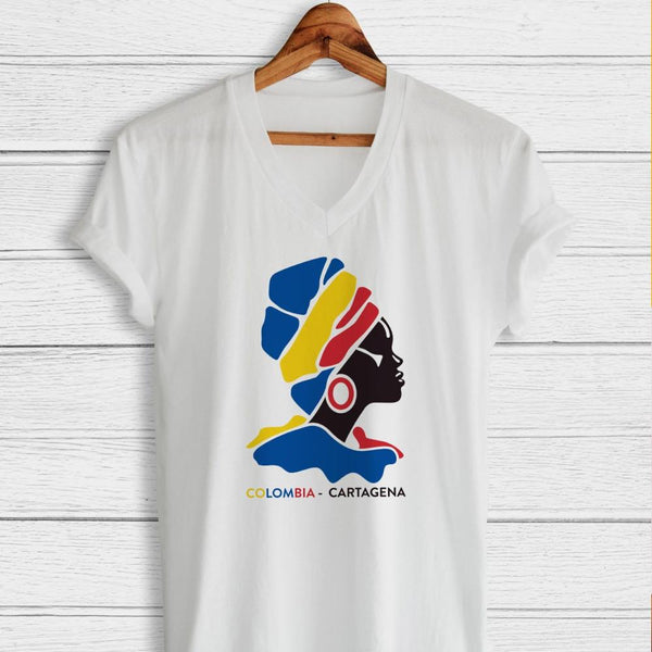 Cartagena Colombia V Neck T-Shirt for Women