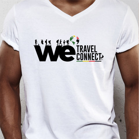We Travel We Connect V Neck T-Shirt for Men